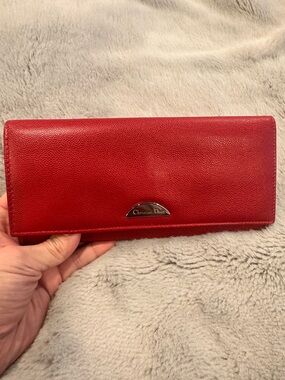 Dior Vintage Red Leather Wallet